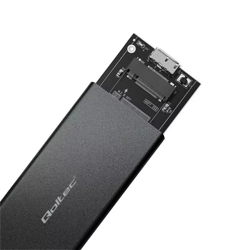 M.2 SATA SSD išorinis korpusas QOLTEC 51854 USB 3.0 be įrankių