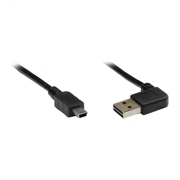 GoodConnections USB 2.0 EASY Plug A–Mini-B jungiamasis kabelis, kampuotas, juodas, 1m