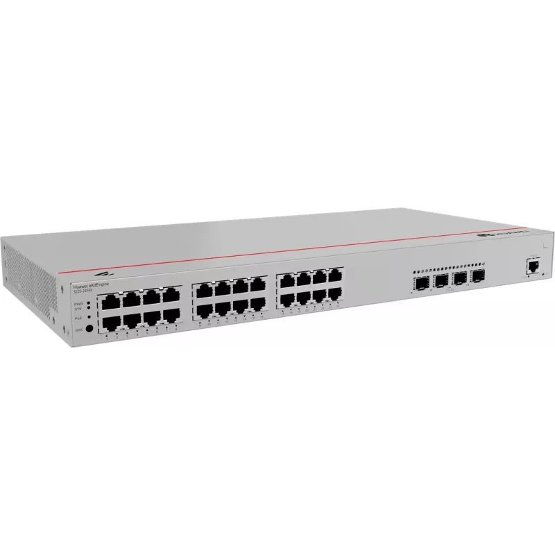 HUAWEI S220-24P4X – 24 prievadų Gigabit (10/100/1000) RJ-45, 4 x SFP+, PoE, 1U pilkas