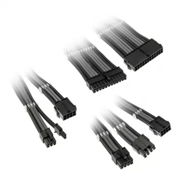 Prailginimo rinkinys Kolink Core Adept — pintas PET apvalkalas, variniai laidininkai, 300–350 mm ilgiai, 6 vnt. rinkinys