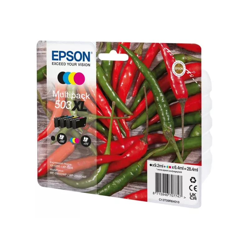 Epson 503XL original rašalo kasetė 4 vnt. Didelės talpos (XL) juoda, žydra, raudona, geltona