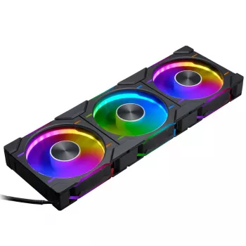 Phanteks D30 120mm ARGB PWM korpuso ventiliatoriai - juodi, 3 vnt. pakuotė