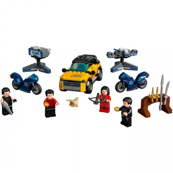 LEGO rinkinys Marvel Escape from the Ten Rings 76176 su minifigūromis ir transporto priemonėmis