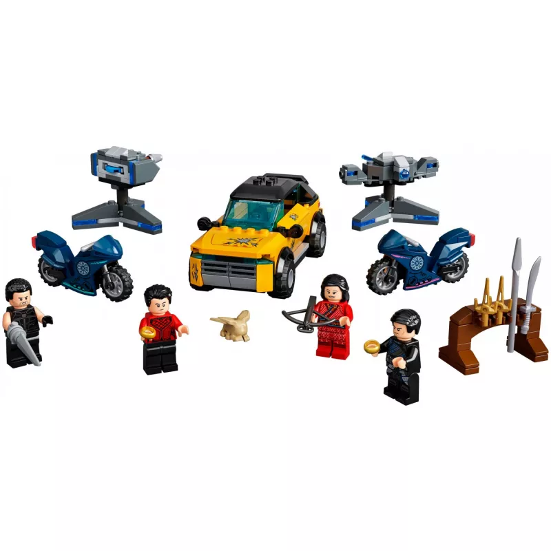 LEGO rinkinys Marvel Escape from the Ten Rings 76176 su minifigūromis ir transporto priemonėmis