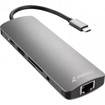 Sharkoon USB 3.0 Type C Combo Adapter – HDMI, RJ-45, USB 3.2 Gen 1
