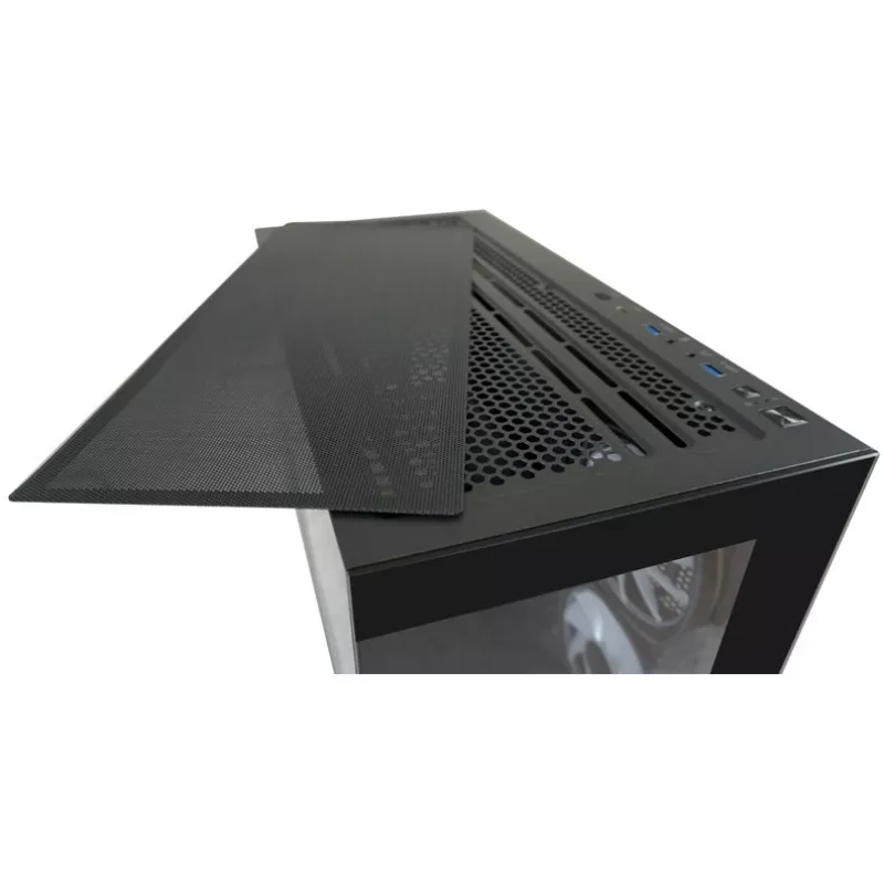 LC-Power korpusas MidiTower 715B juodas USB3.2 / Audio be maitinimo šaltinio SEAMLESS_X LC-715B-ON