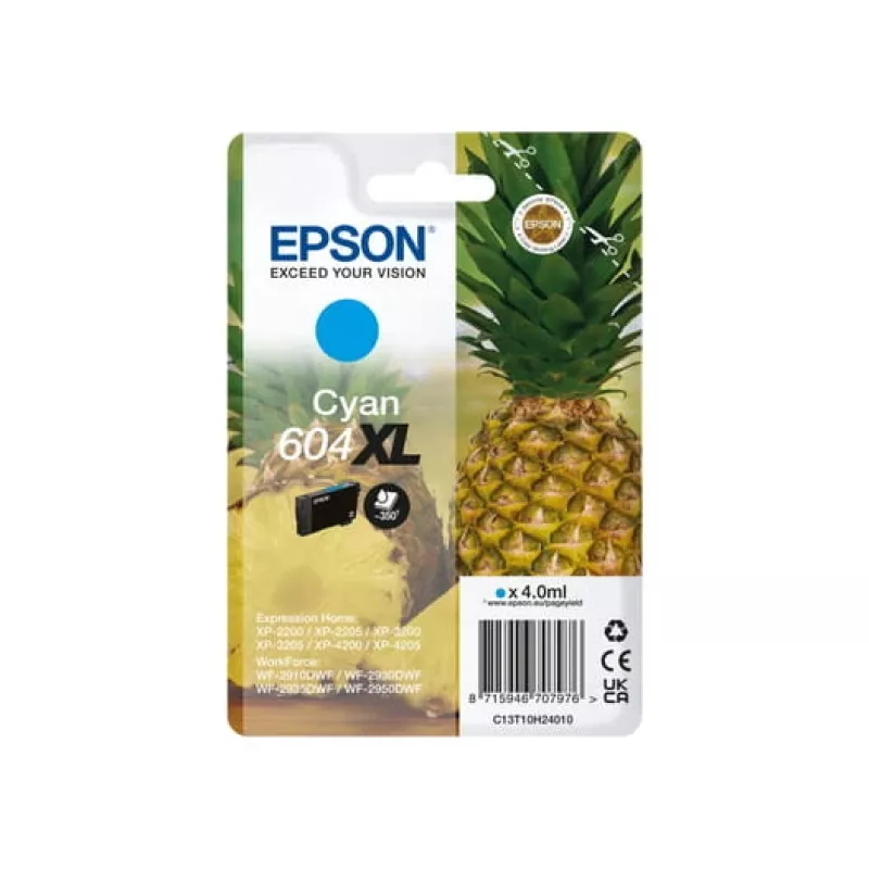 Originalus Epson 604XL rašalo kasetė, 1 vnt., didelės talpos (XL), cyan
