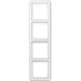 Sieninis jungiklių rėmelis JUNG CD 584 WW Baltas, duroplastas, bevaržtis, 81×294 mm
