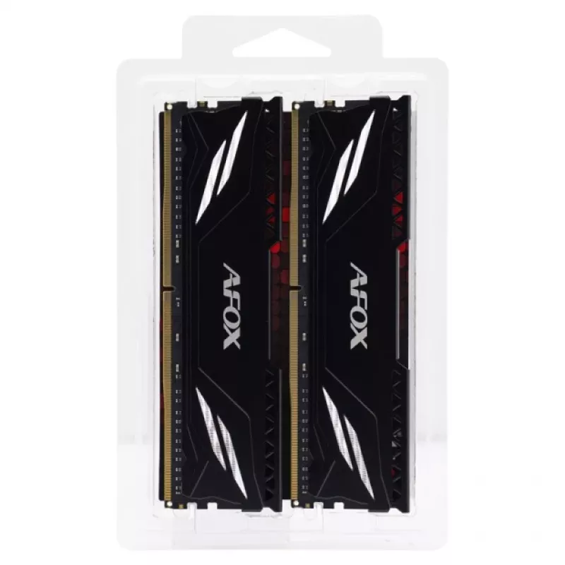 DDR4 RAM rinkinys AFOX 2×16GB 3200MHz CL16 1.35V Unbuffered (32GB, XMP2, Rank1, juodi)