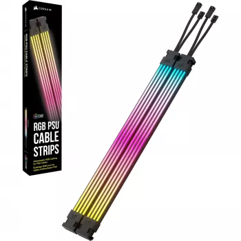 iCUE ARGB PSU kabelių juostos, LED juostelės 2x 240 mm, maitinimo šaltinio kabeliams