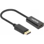 Manhattan DisplayPort 1.2 į HDMI aktyvus adapteris, 4K@60Hz, 15cm, vyriškas į moterišką, DP su fiksatoriumi, juodas, ne dvikryptis, trejų metų garantija