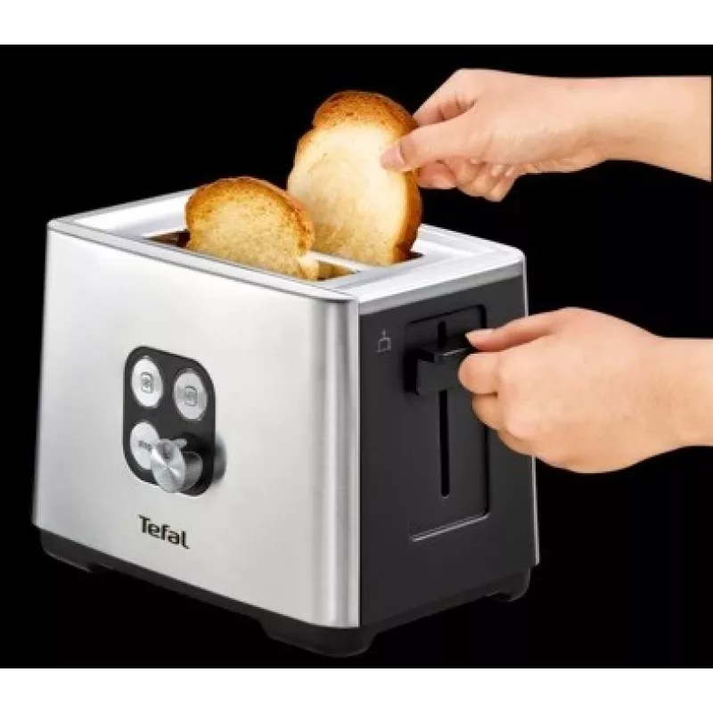 Tefal Equinox TT420D 2 riekelių skrudintuvas, juodas, nerūdijantis plienas