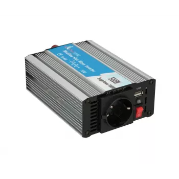 Automobilinis įtampos keitiklis Extralink OPIM-500W 12V, 500W modifikuota sinusoidė, aliumininis korpusas, aktyvus aušinimas
