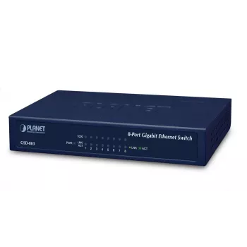 8 prievadų 10/100/1000Mbps Gigabit Ethernet jungiklis su išoriniu maitinimu