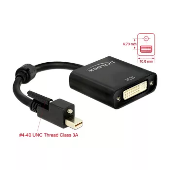 Adapteris DeLOCK 62639 Mini DisplayPort į DVI-I 0,25 m Juodas