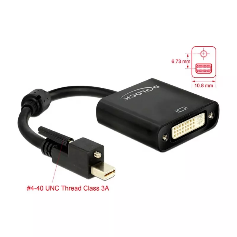 Adapteris DeLOCK 62639 Mini DisplayPort į DVI-I 0,25 m Juodas