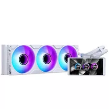 Phanteks Glacier One 360M25 LCD AiO skysčio aušinimas su 6 colių ekranu, 360 mm, baltas
