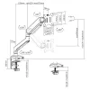 Ergo Office Universalus Monitoriaus Stalo Laikiklis, Dujinė Spyruoklė 17-35 15kg, VESA 75x75 / 100x100, ER-445