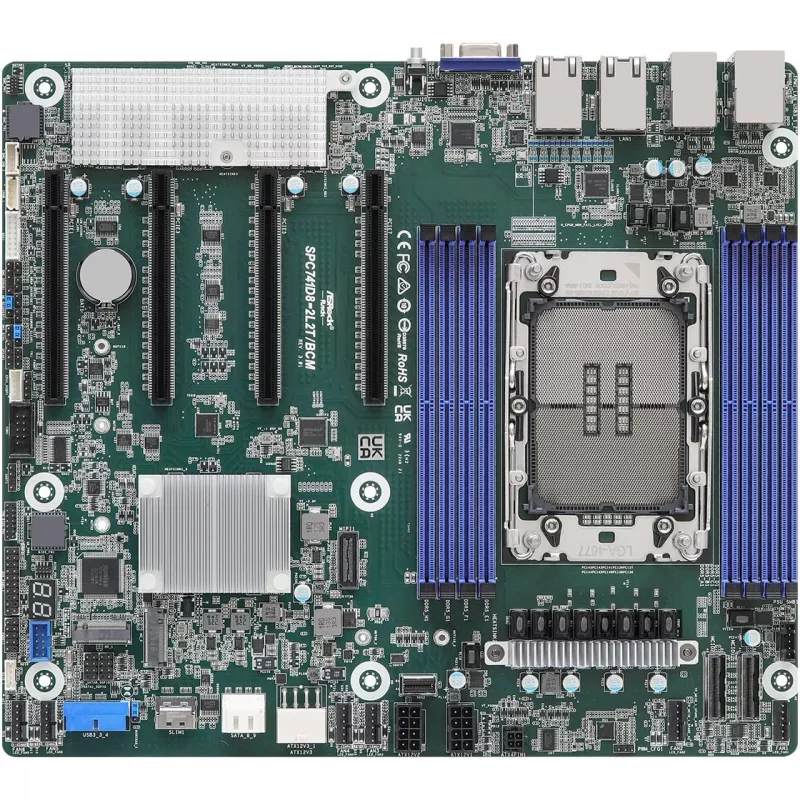 Motininė plokštė ASRock SPC741D8-2L2T/BCM 1x LGA4677 Intel Xeon Scalable 4/5gen C741 (8xDIMM, NVMe, 2x10GbE, 2xGbE, IPMI)
