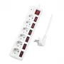 Prailginimo laidas LogiLink LPS250 1,5 m 6 AC lizdų Baltas