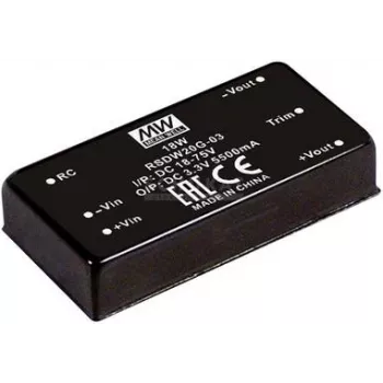 Maitinimo keitiklis/inverteris MEAN WELL RSDW20H-15 – 20 W, 15 V išėjimas, įėjimas 43–160 V, RoHS