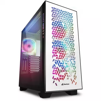 Korpusas Sharkoon ELITE SHARK CA300H - Bokštinis - Baltas - ATX / EATX / micro ATX / Mini-ITX - Metalinis - Grūdintas stiklas - Žaidimams