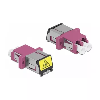 DeLOCK 86901 Optinis skaidulinis jungtuvas LC Duplex moteriška į moterišką, daugiamodis, violetinis