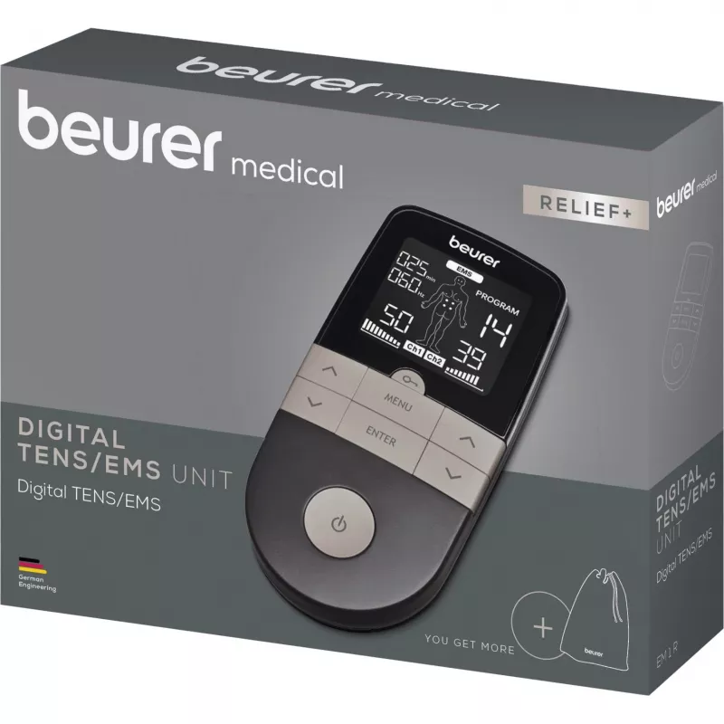 Elektrostimuliacijos TENS/EMS prietaisas Beurer EM 1 RELIEF+ (60428) antracitas