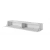 TV stovas Cama Meble SLIDE 200 — 2000×400×300 mm, baltas blizgus MDF stalviršis, baltas rėmas