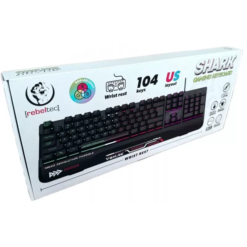 Mechaninė pilno dydžio žaidimų klaviatūra Rebeltec SHARK