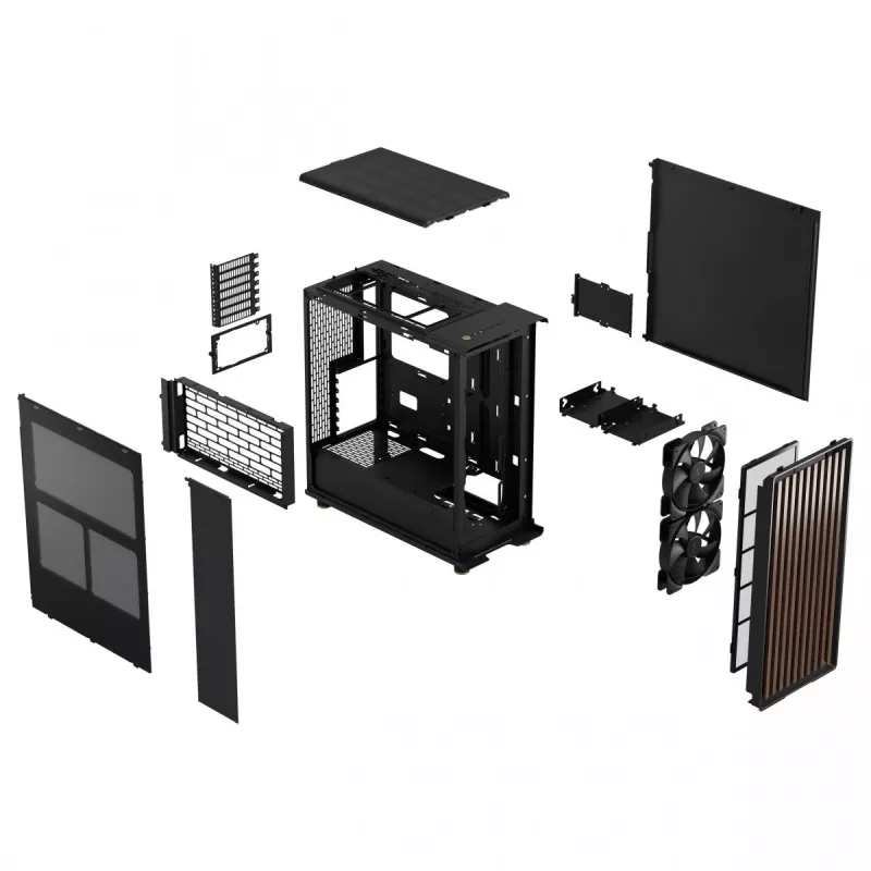 Fractal Design North Charcoal Black Mesh vidutinis bokštas - juoda
