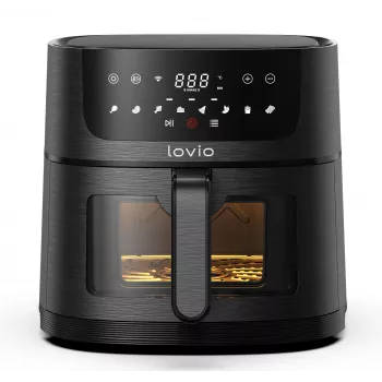 Lovio LVAF002BK PureFry XL Smart 6L Juoda – išmanioji oro gruzdintuvė