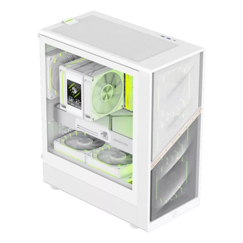 Gamemax AERIS 330 MW korpusas | Baltas | Mini Tower | be maitinimo šaltinio