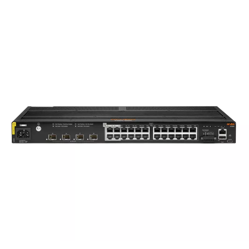 HPE Aruba 4100i jungiklis - 20 x 10/100/1000 (PoE 4 klasė) + 4 x 10/100/1000 (PoE 6 klasė) + 4 x SFP+ PoE 4/6 klasė