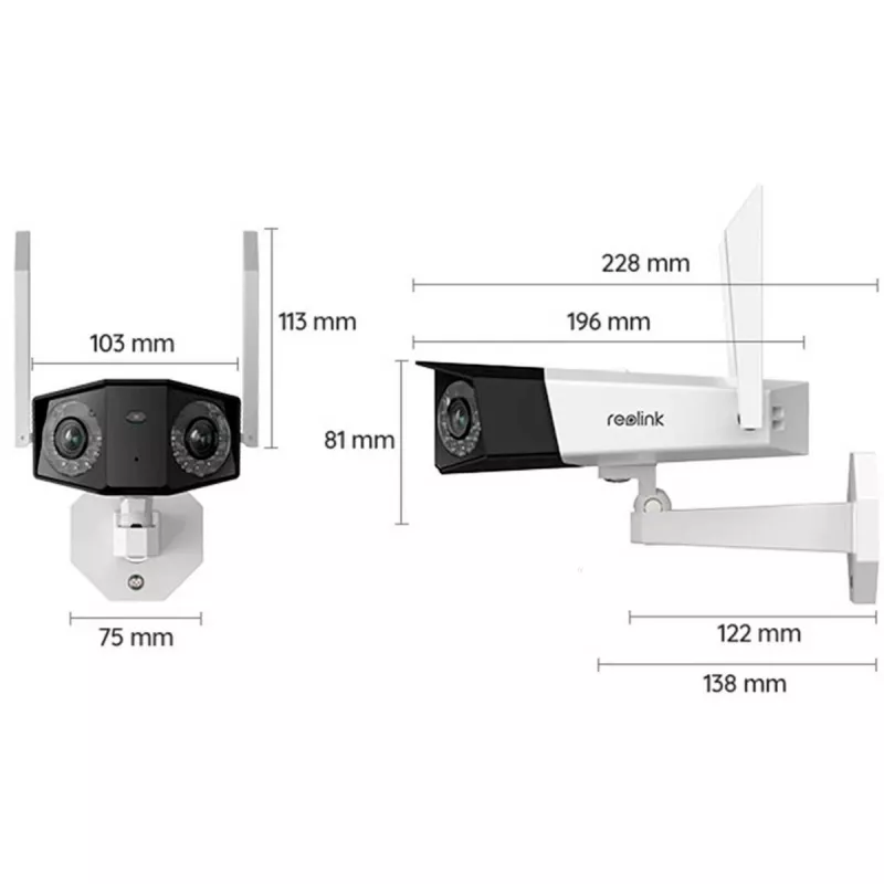 Reolink Duo Series W730 - 4K lauko Wi-Fi kamera, dvigubas objektyvas, 180° panoraminis vaizdas, asmens/transporto priemonės/gyvūno aptikimas