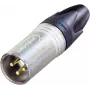 Neutrik XLR jungtis, kištukas, tiesus, 3 kontaktai, sidabrinė NC3MXX-EMC, 1 vnt.
