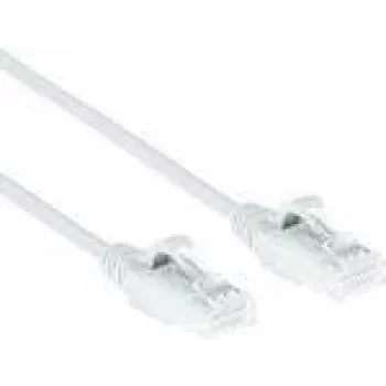 ACT White 10 metrų LSZH U/UTP CAT6 duomenų centro plonas pataisinis kabelis su apsauga nuo užkliuvimo ir RJ45 jungtimis
