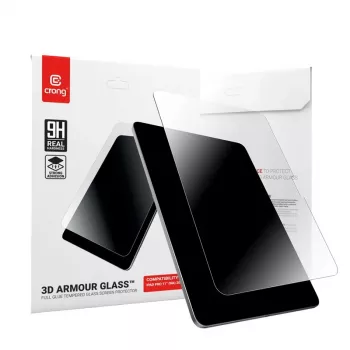 Grūdintas 3D Armour Glass ekrano apsauginis stiklas Crong, skirtas Apple iPad Pro 11 (5 karta, 2024)