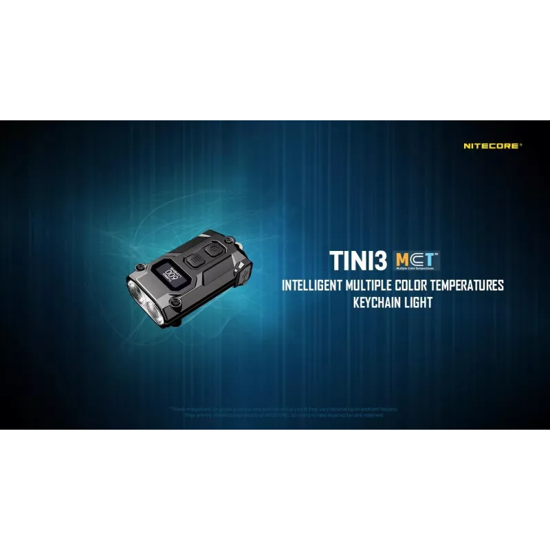 Raktų pakabuko žibintuvėlis Nitecore TINI3 Juodas 600 lm USB įkraunamas