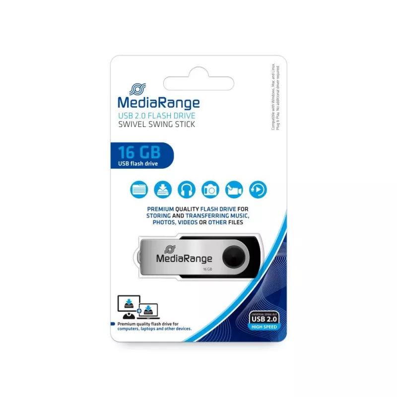 USB 2.0 atmintinė 16GB MEDIARANGE MR910