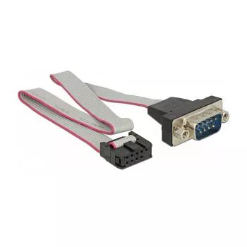 Serijinis kabelis DeLOCK 89900 pilkas 0,25 m RS-232 DB9 9 kontaktų COM