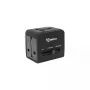 Kelioninis adapteris SBOX TA-23 su dvigubu USB įkrovikliu ir universalia kištukų sistema