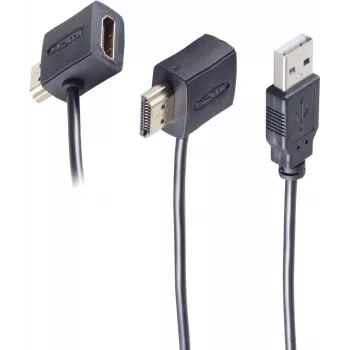 Vaizdo kabelio adapteris ShiverPeaks BS10-01002, 0,5 m, HDMI A tipo (standartinis) į USB, juodas