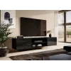 Spintelė televizoriui Cama Meble SLIDE 200K — 200x40x37 cm, blizgi juoda, medžio drožlių plokštė