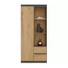 Biuro spinta Top e Shop RS-80 BILY, antracito rėmas, ąžuolo durys, 7 lentynos, 2 stalčiai, 1800×800×350 mm