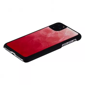 iKins apsauginis dėklas iPhone 11 Pro Max — rožinės ežero spalvos su juodu apvadu