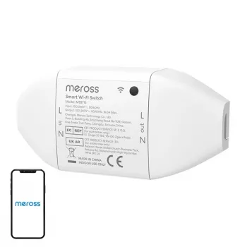 Išmanusis WiFi jungiklis Meross MSS715MA-UN su Matter palaikymu – vieno kanalo relė montavimui į sieną
