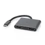 Nedis USB-C™ adapteris USB 3.2 Gen 1 | USB-C™ kištukas | 2x HDMI™ | 4K@30Hz | 0,10 m | Apvalus | nikeliuotas | PVC | Juoda | Dėžutė (CCGB64670BK01)