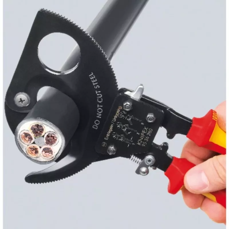 Kabelių pjovimo replės KNIPEX 95 36 280, vario ir aliuminio kabeliams, VDE išbandytos