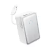 Power bank Anker A1638 10000 mAh, 45 W bendra galia, baltas, su įmontuotu ištraukiamu USB-C laidu
